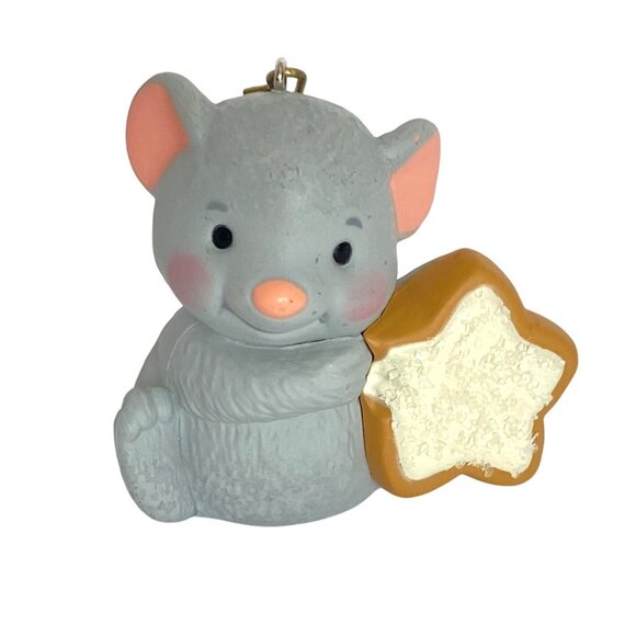 2012 Hallmark Small Mouse Holding a Sparkling Star Cookie Ornament 1.5in Tall - Picture 1 of 9